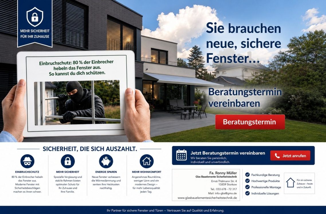 Ronny Müller – Fenster, Türen & Sicherheitstechnik | Storkow, Fürstenwalde, Erkner & Landkreis Oder-Spree